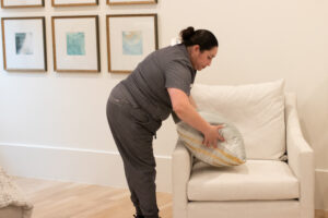Vella professional cleaning couches with